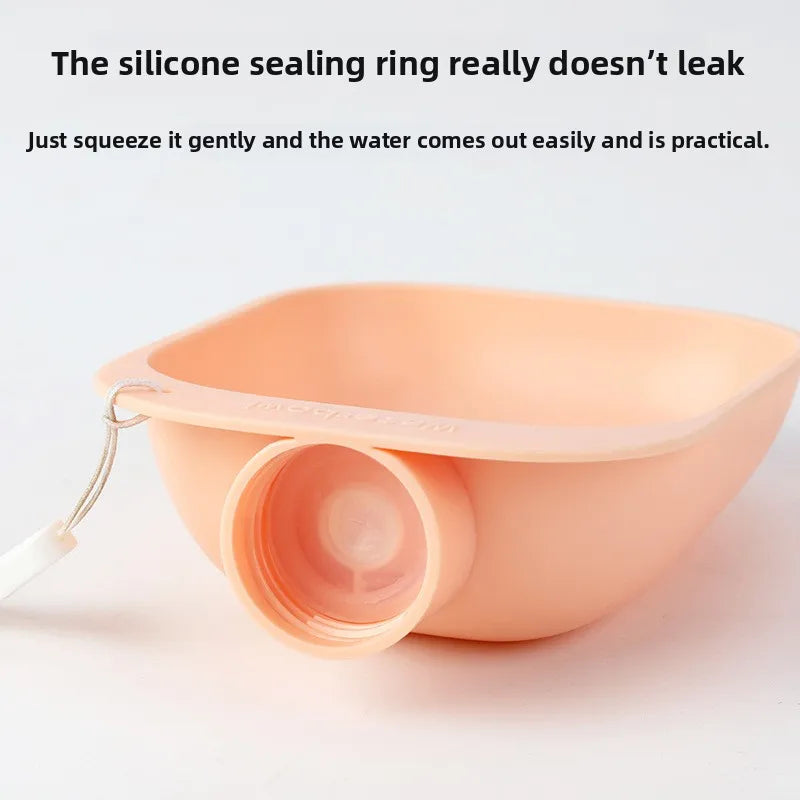 1PCS Portable ABS Pet Water Bottle for Outdoor Travel Leak-Proof Dog Water Dispenser with Foldable Bowl Cat Drinking Waterer